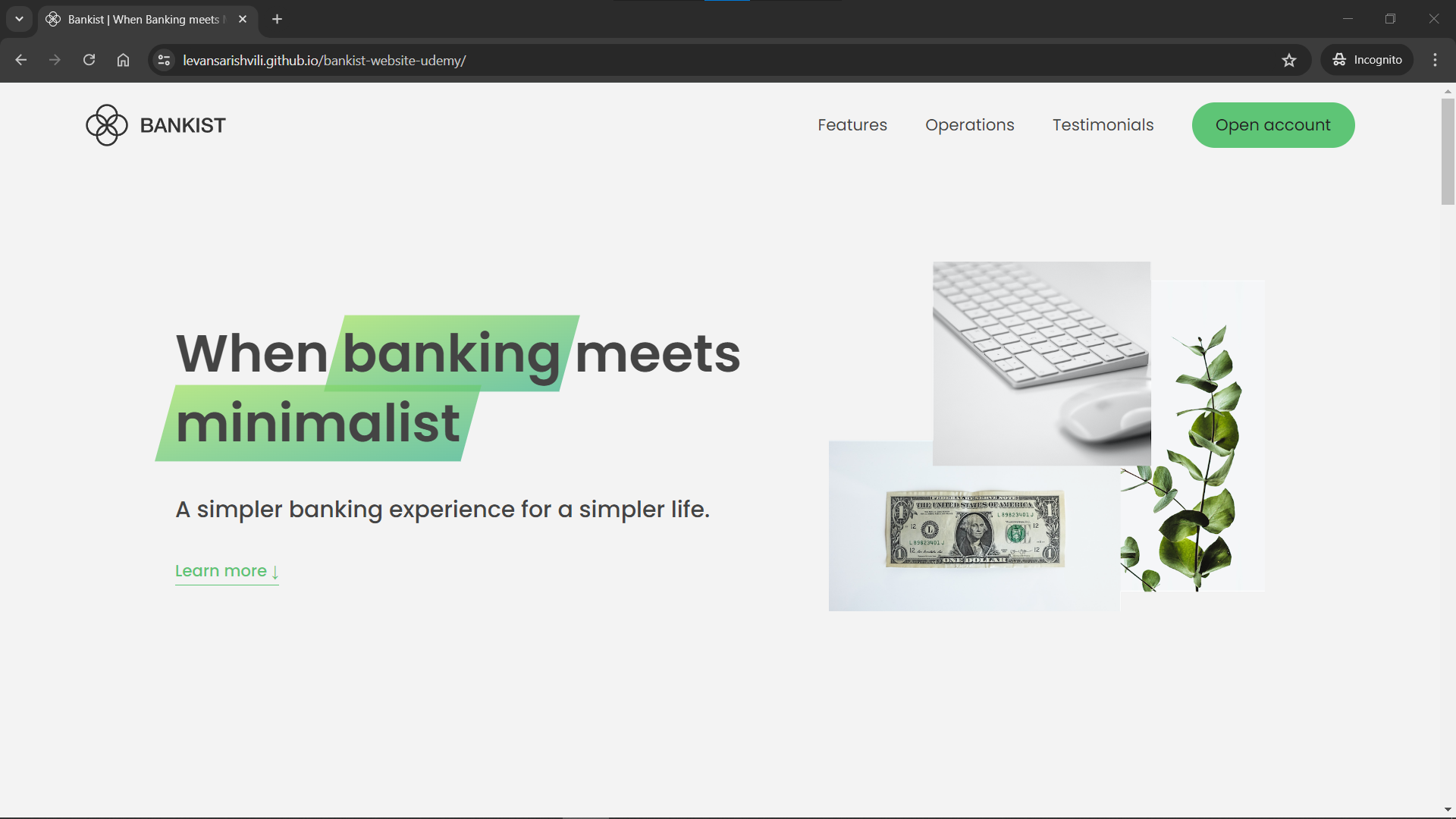 Bankist-Website